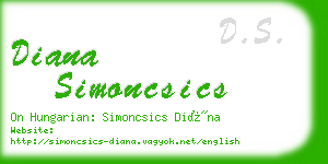 diana simoncsics business card